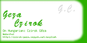 geza czirok business card