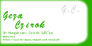 geza czirok business card